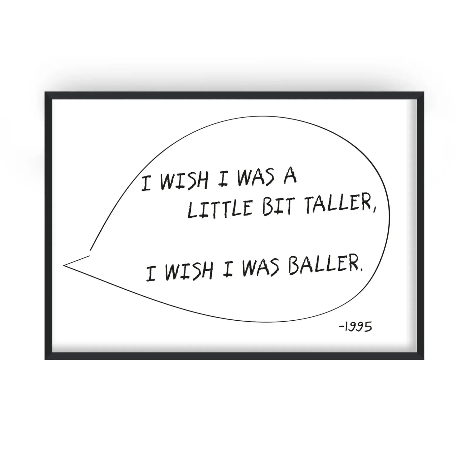I Wish Retro Music A2 Giclée Art Print - Black/White
