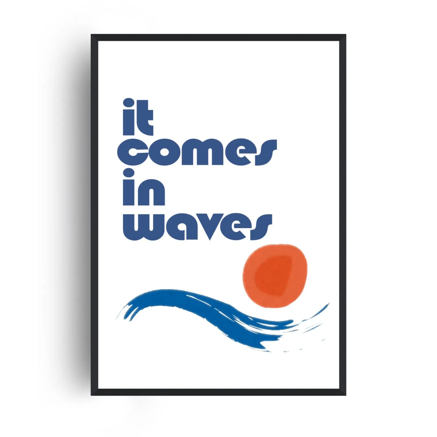 It Comes In Waves A2 Art Print - Blue/Red