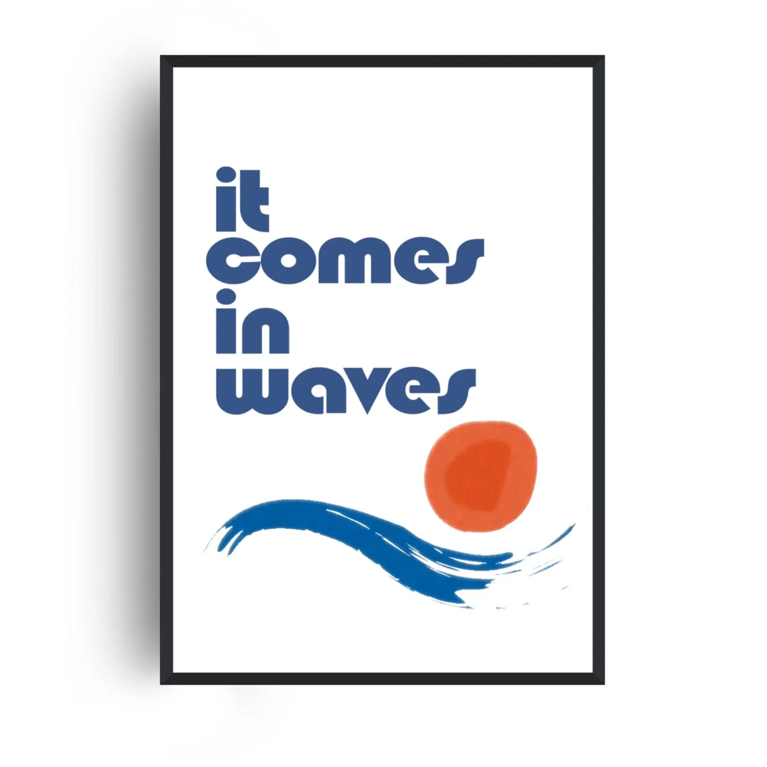 It Comes In Waves A3 Art Print - Blue/Red