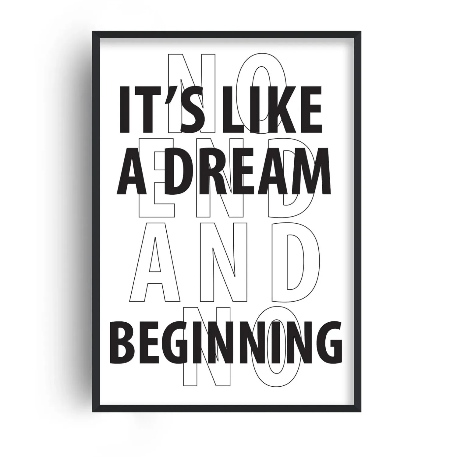 It's Like A Dream A2 Retro Music Art Print - Black