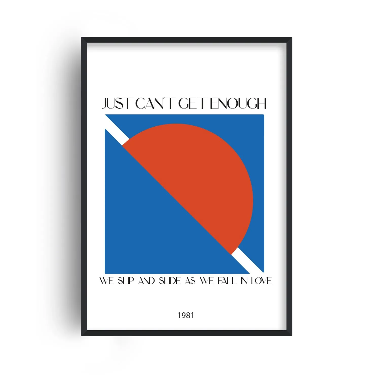 Just Can't Get Enough A2 Art Print - Blue/Red image