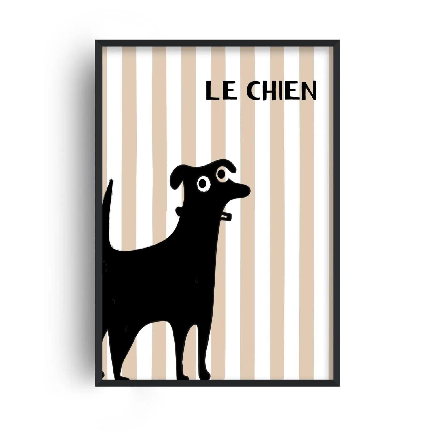 Le Chien A2 Dog Art Print - Brown