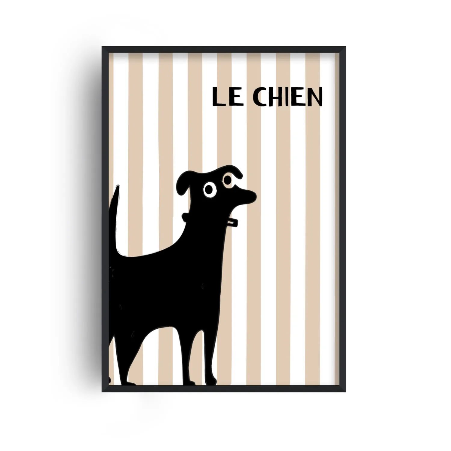 Le Chien A4 Dog Art Print - Brown