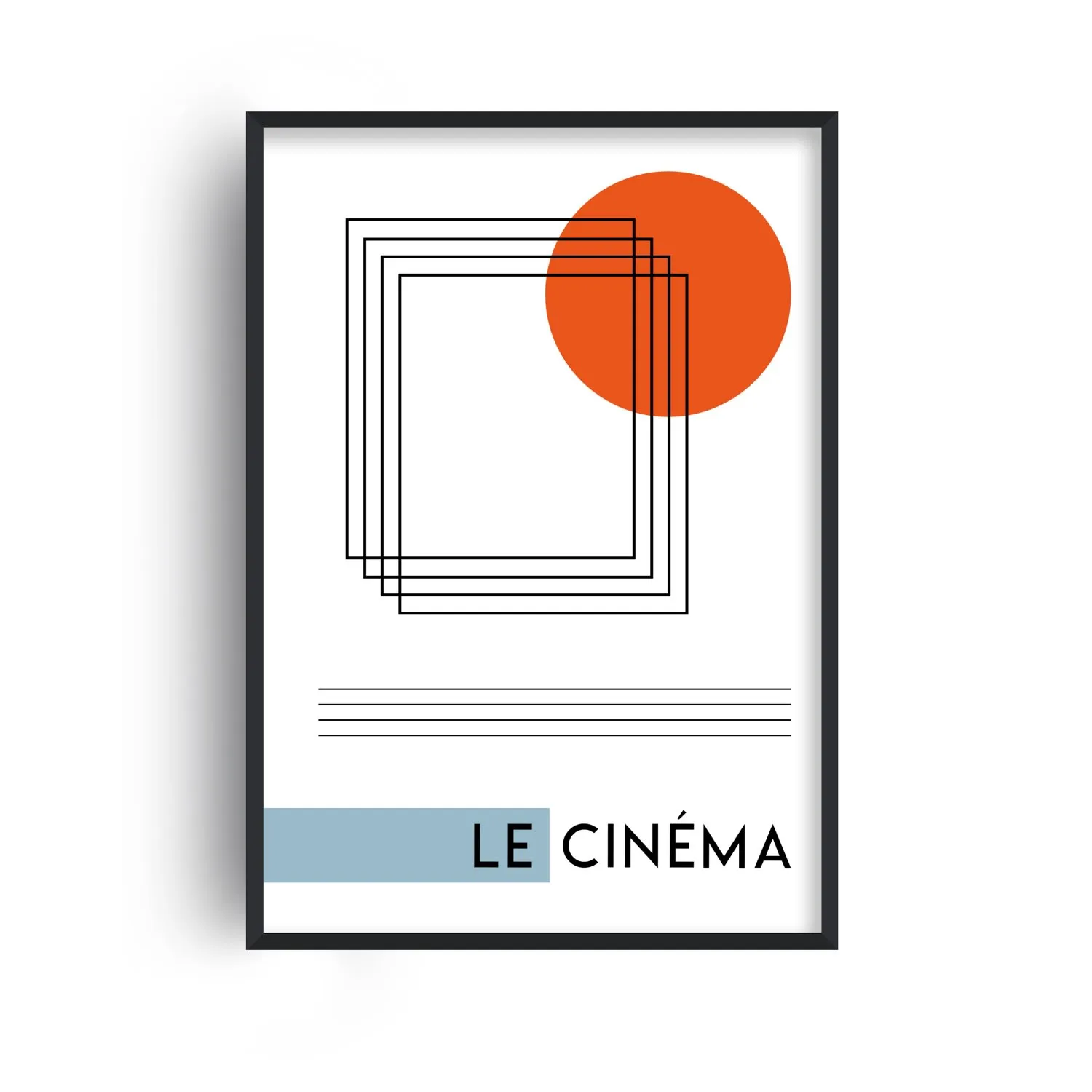 Le Cinèma A3 French Abstract Giclée Art Print - White