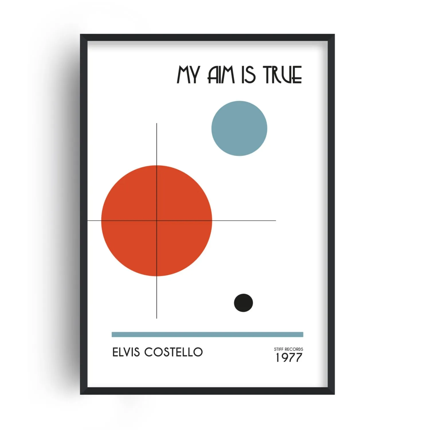 My Aim Is True A2 Art Print - Blue