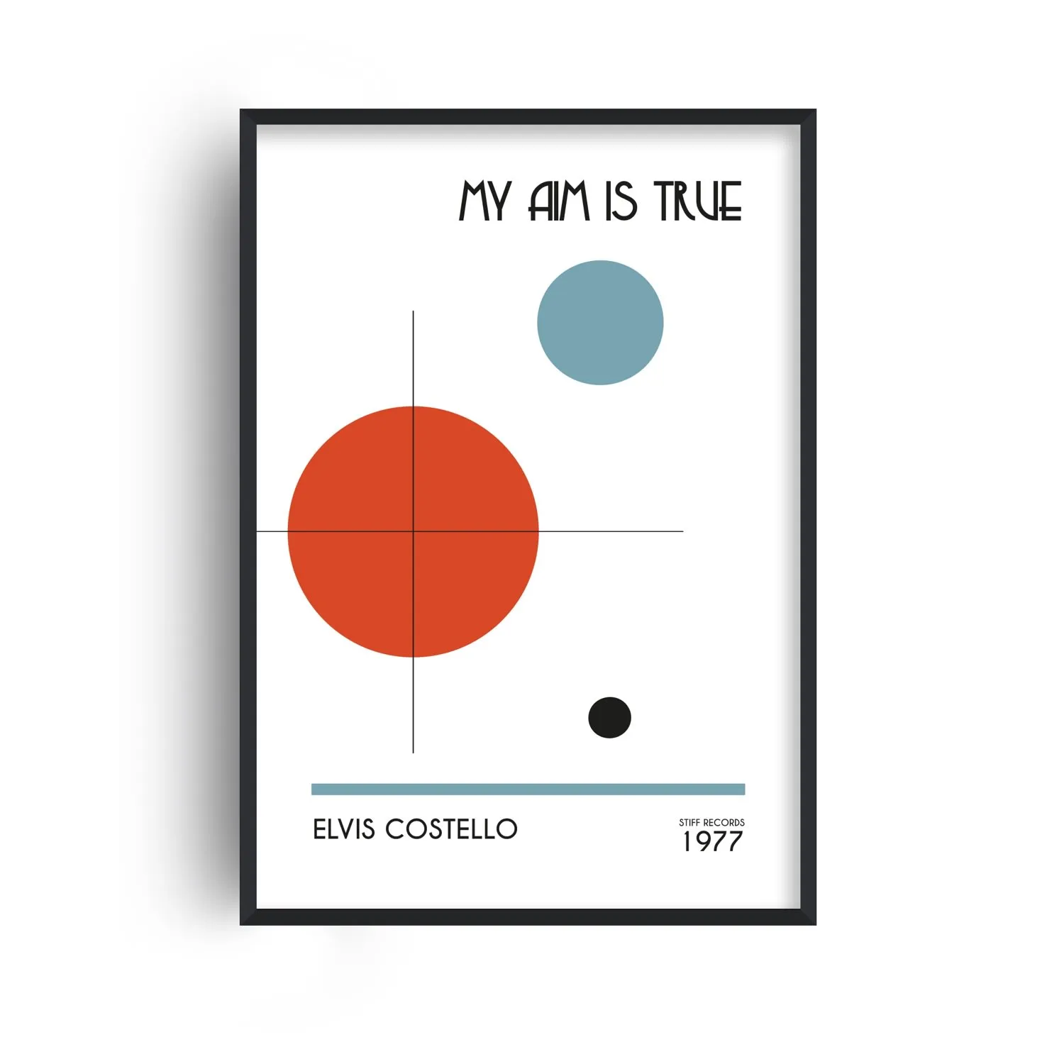 My Aim Is True A3 Art Print - Red image