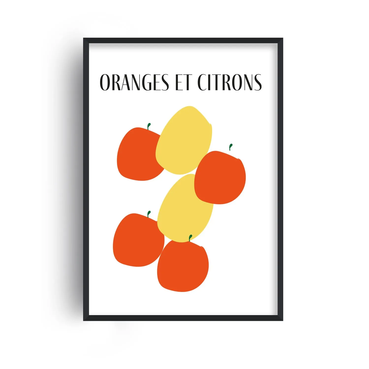 Oranges And Lemons A3 Art Print - Green