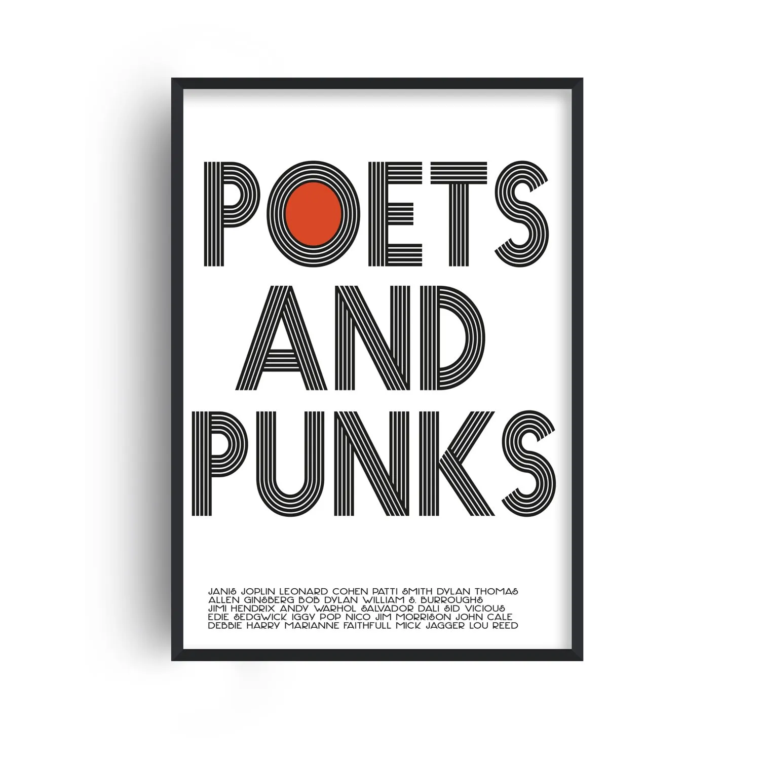 Poets & Punks A4 Music Art Print - White