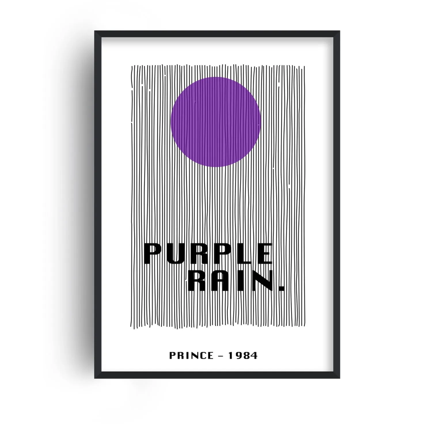 Purple Rain Prince Inspired A3 Art Print - Purple