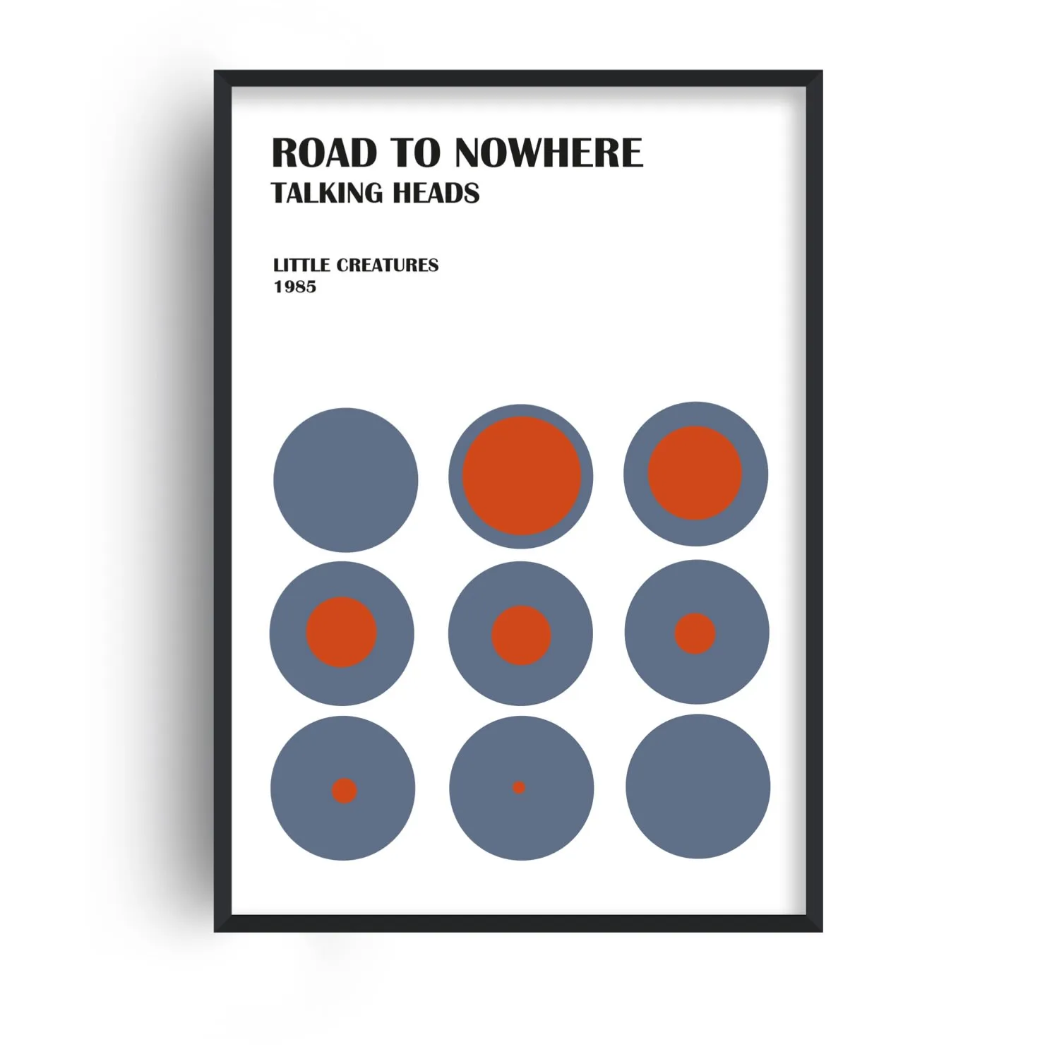 Road To Nowhere Talking Heads A2 Giclée Art Print - Blue