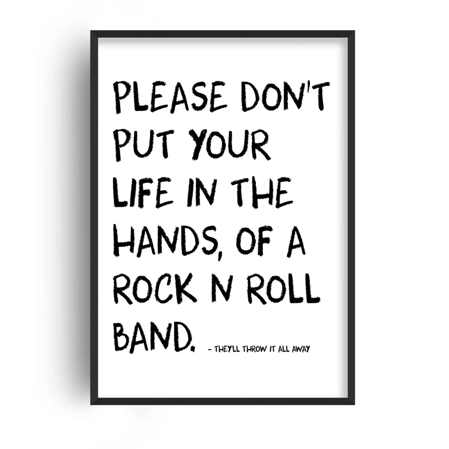 Rock N Roll Band A2 Giclée Art Print - Black/White