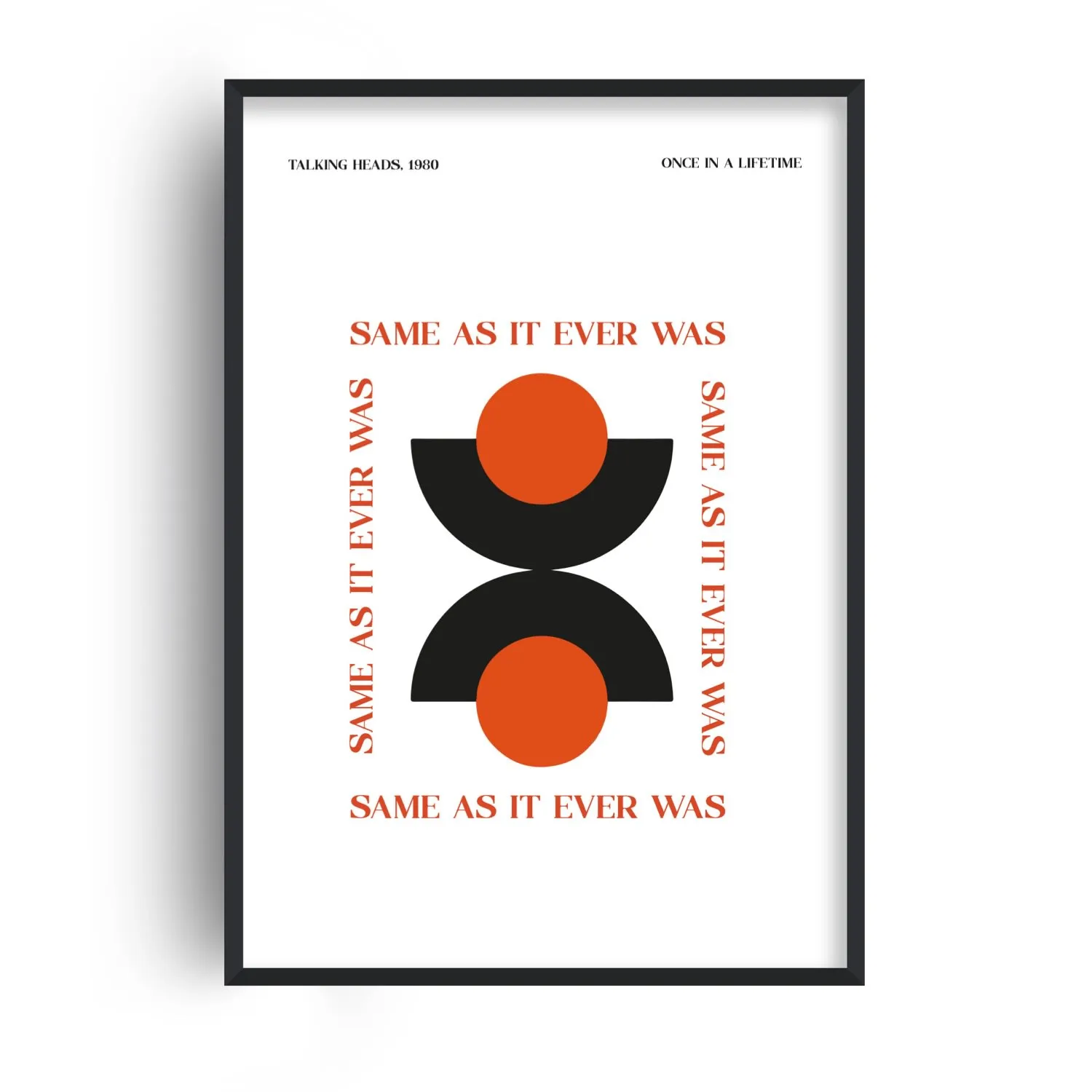 Same As It Ever Was Talking Heads A2 Giclée Art Print - Black