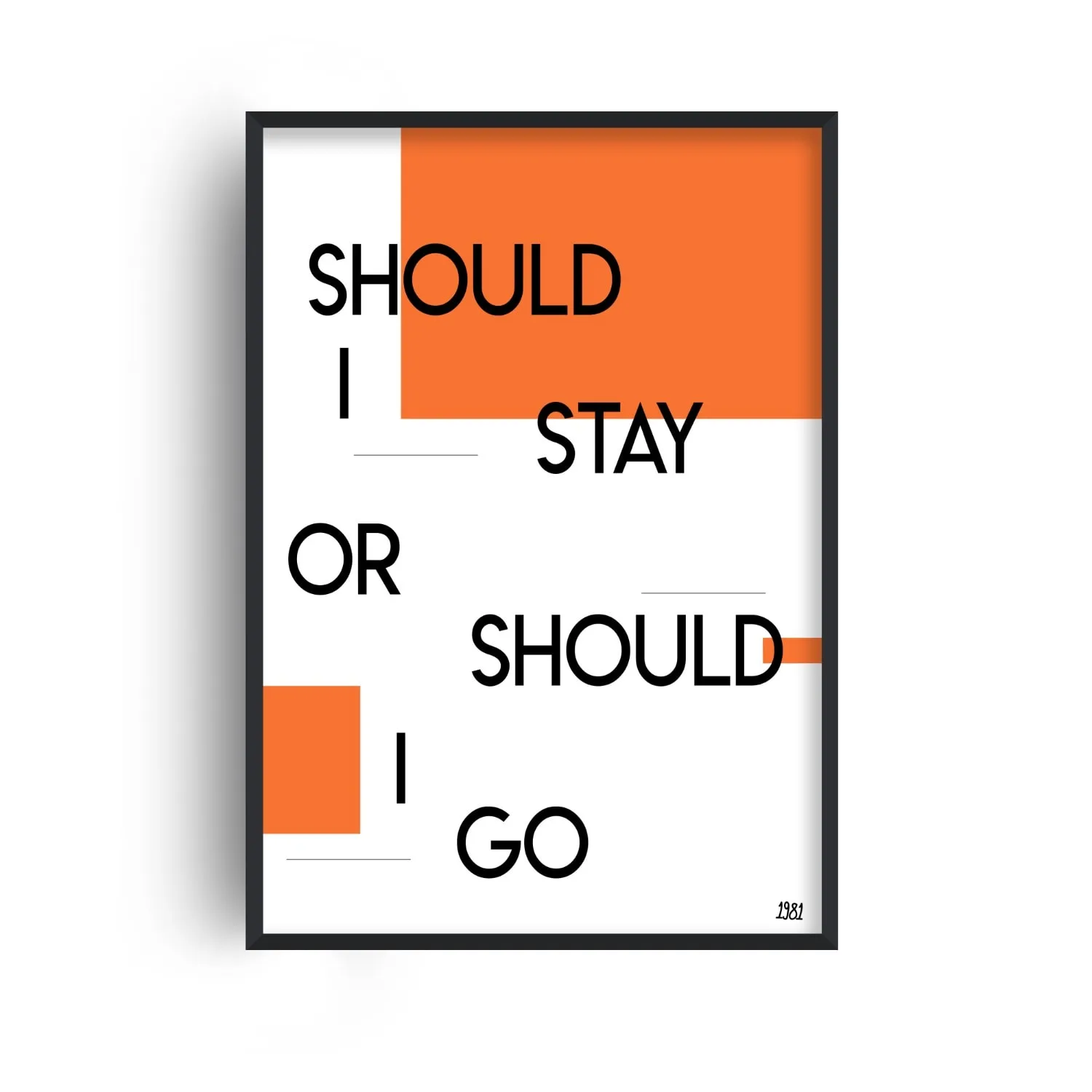 Should I Stay Or Should I Go A4 Giclée Art Print - Orange