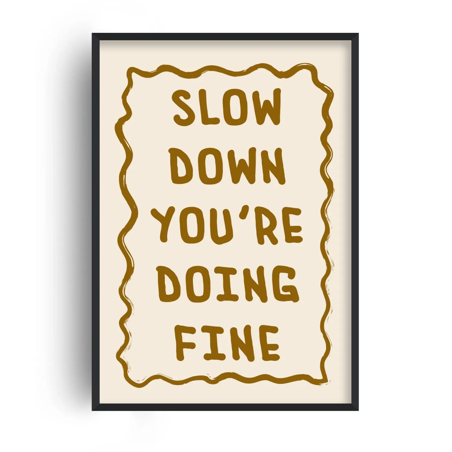Slow Down A4 Music Quote Art Print - Green