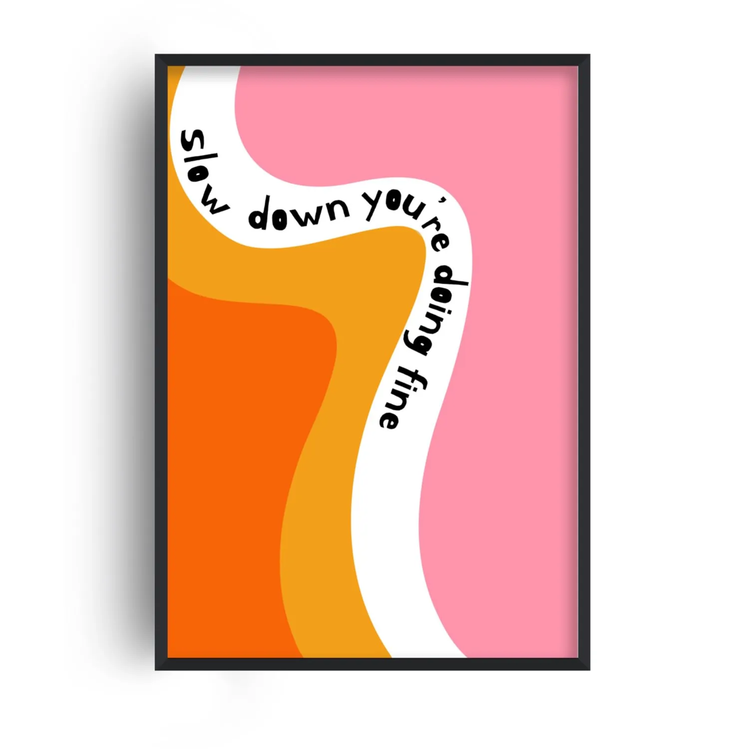 Slow Down Abstract Music A2 Giclée Art Print - Green