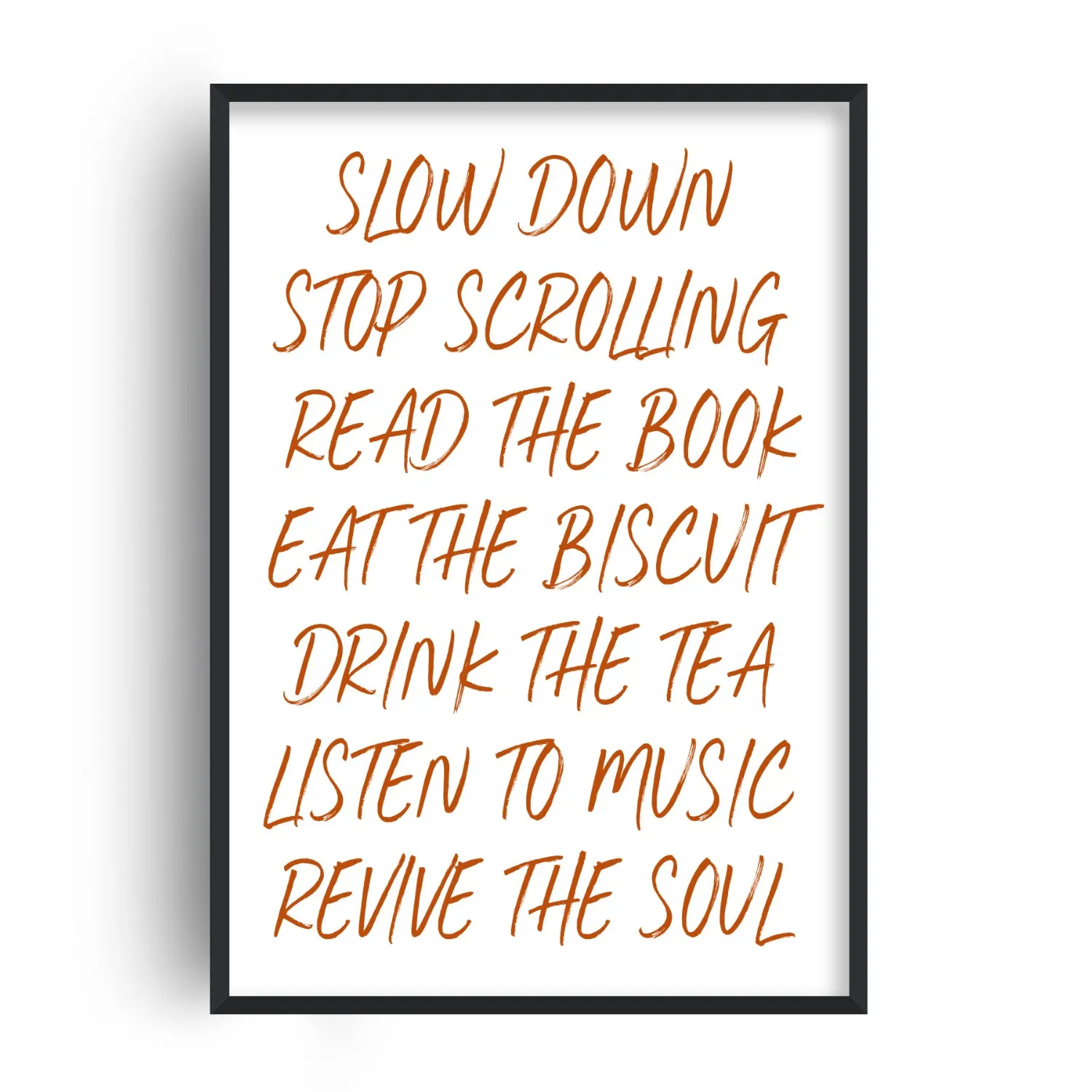 Stop Scrolling A3 Art Print - Orange image