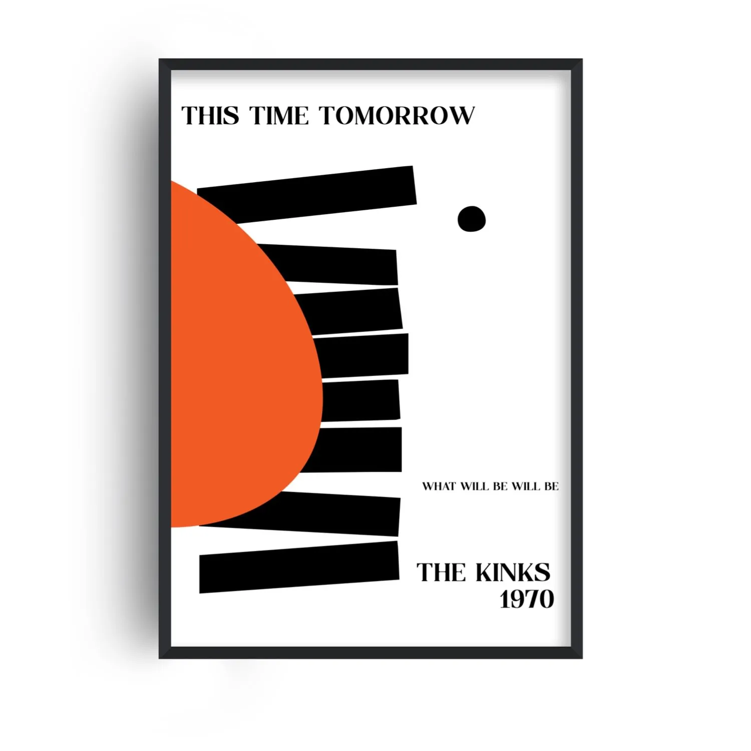 This Time Tomorrow The Kinks A3 Giclée Art Print - Black/Red image
