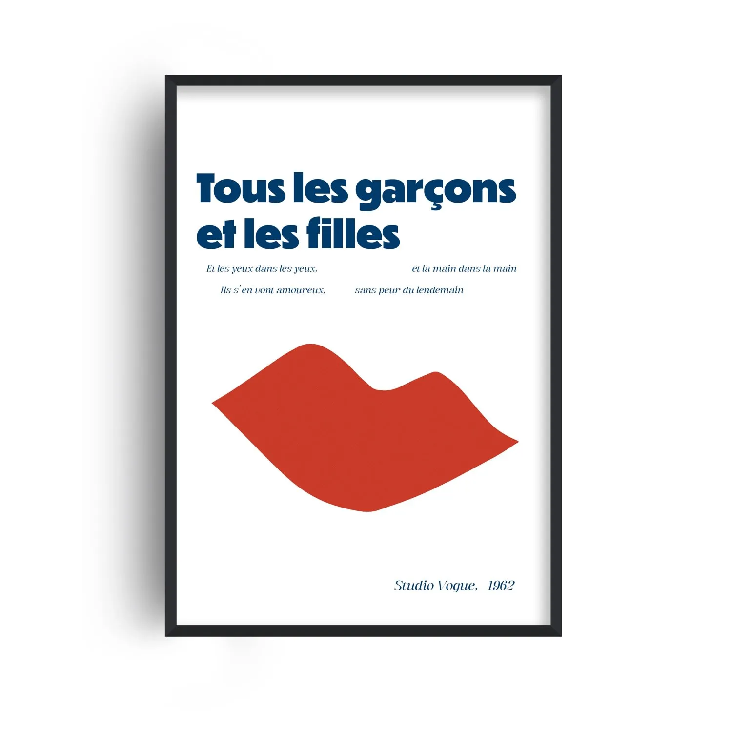 Tous Les Garçons Et Les Filles A3 Giclée Art Print - Blue/Red