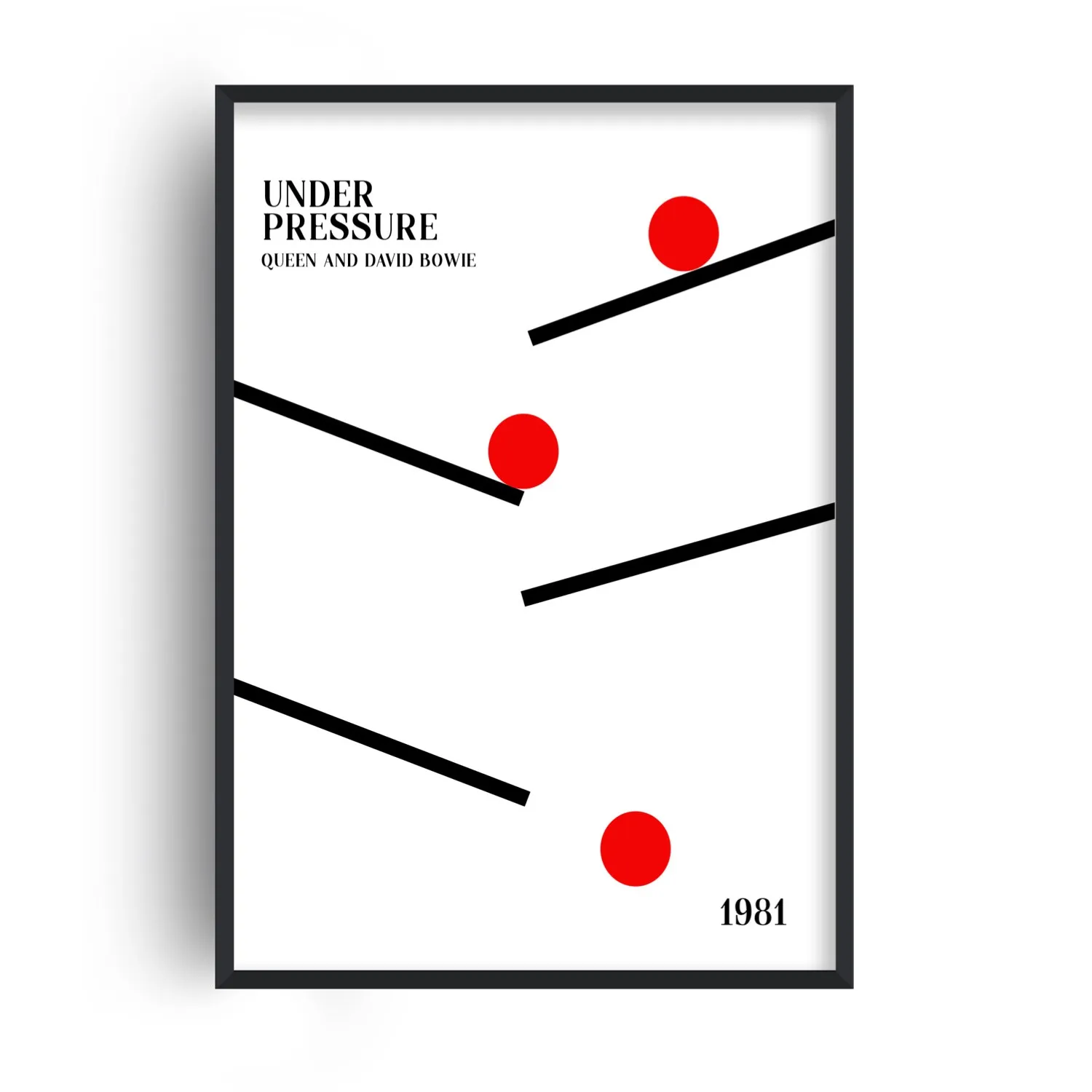 Under Pressure A2 Retro Giclée Art Print - Red/White/Black