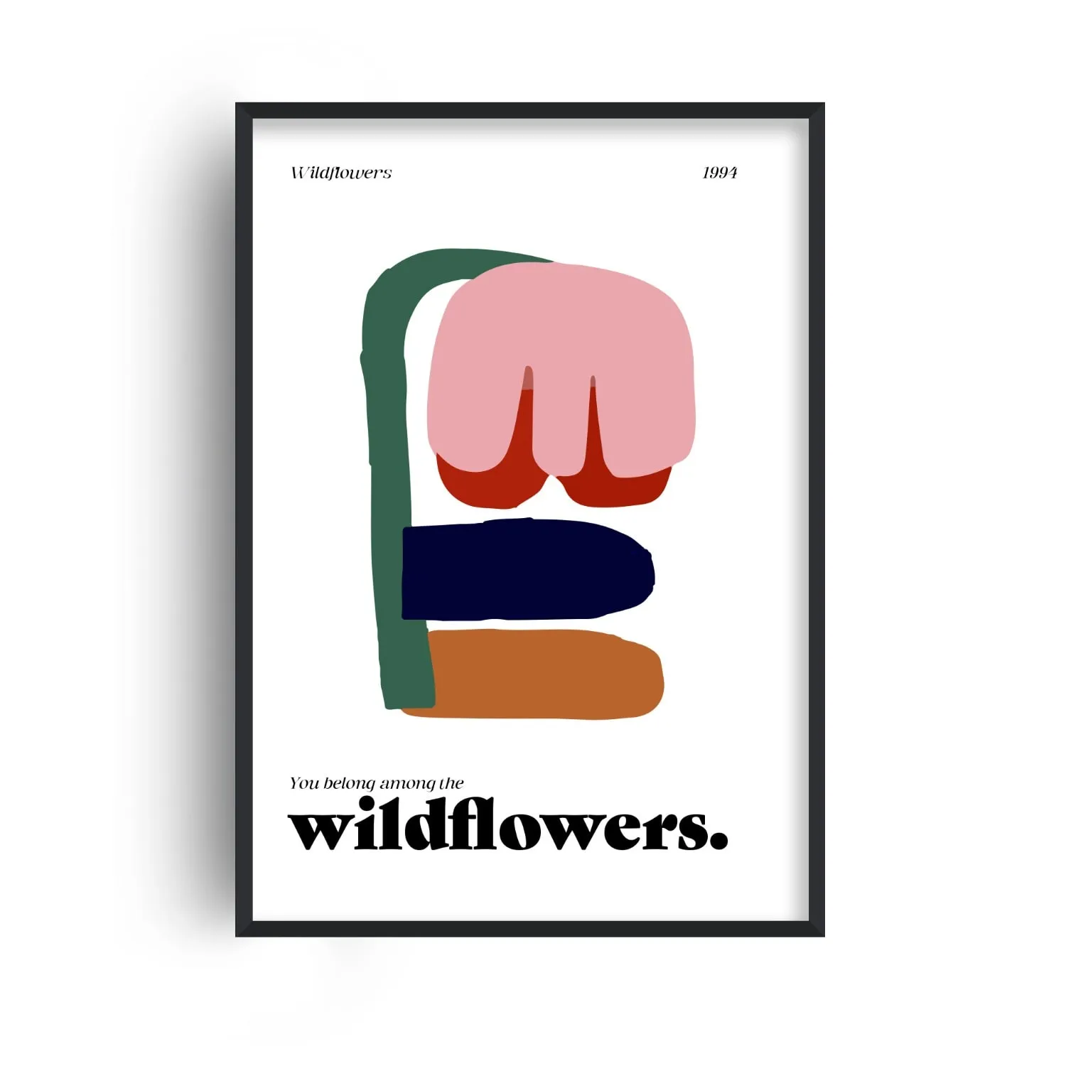 Wildflowers Abstract A2 Giclée Art Print - White