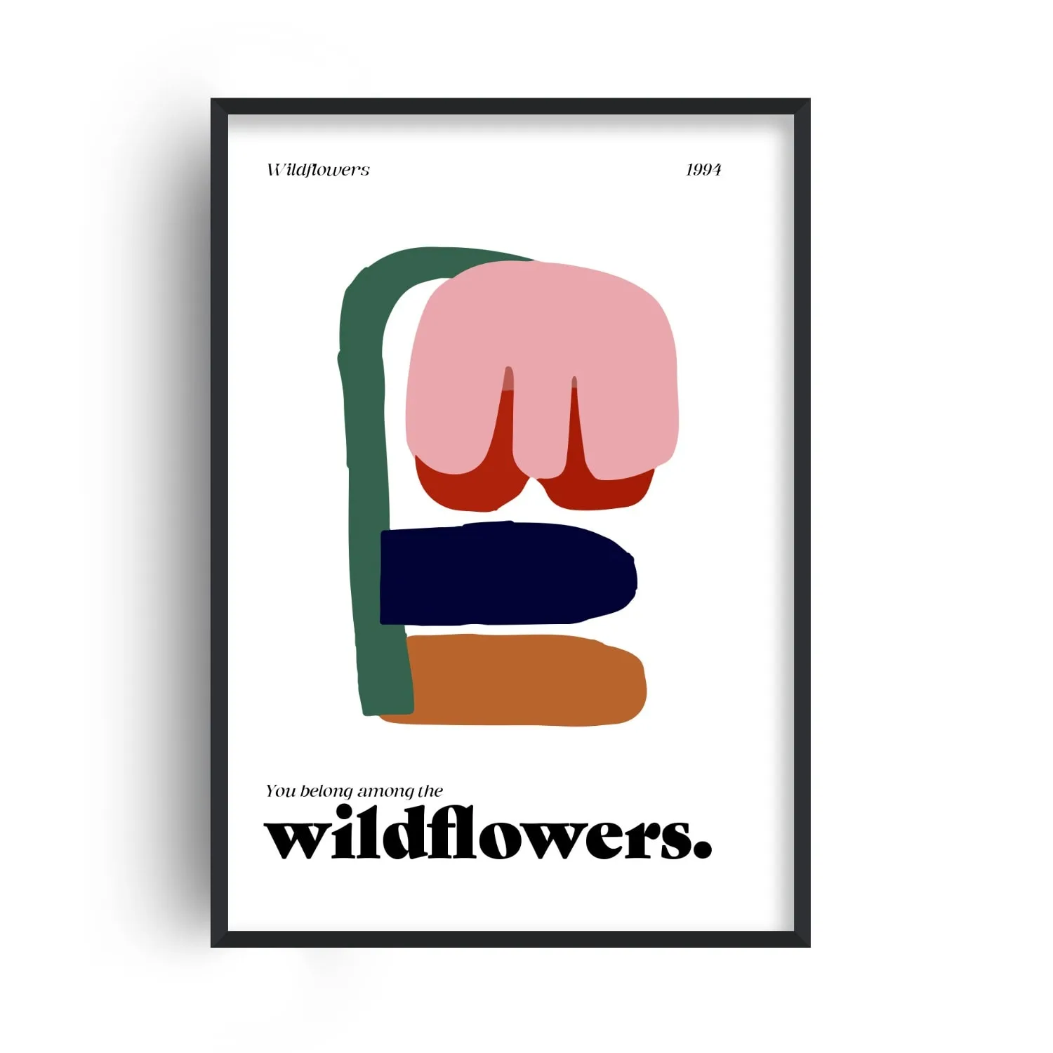 Wildflowers Abstract A3 Giclée Art Print - White image