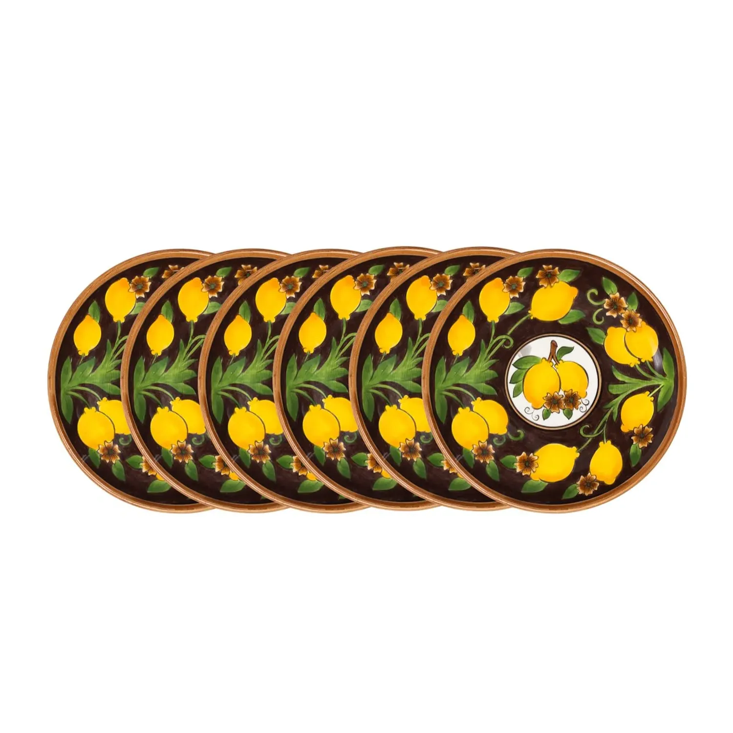 Golden Fall 6-Piece Plate Set - Brown, Ceramic image