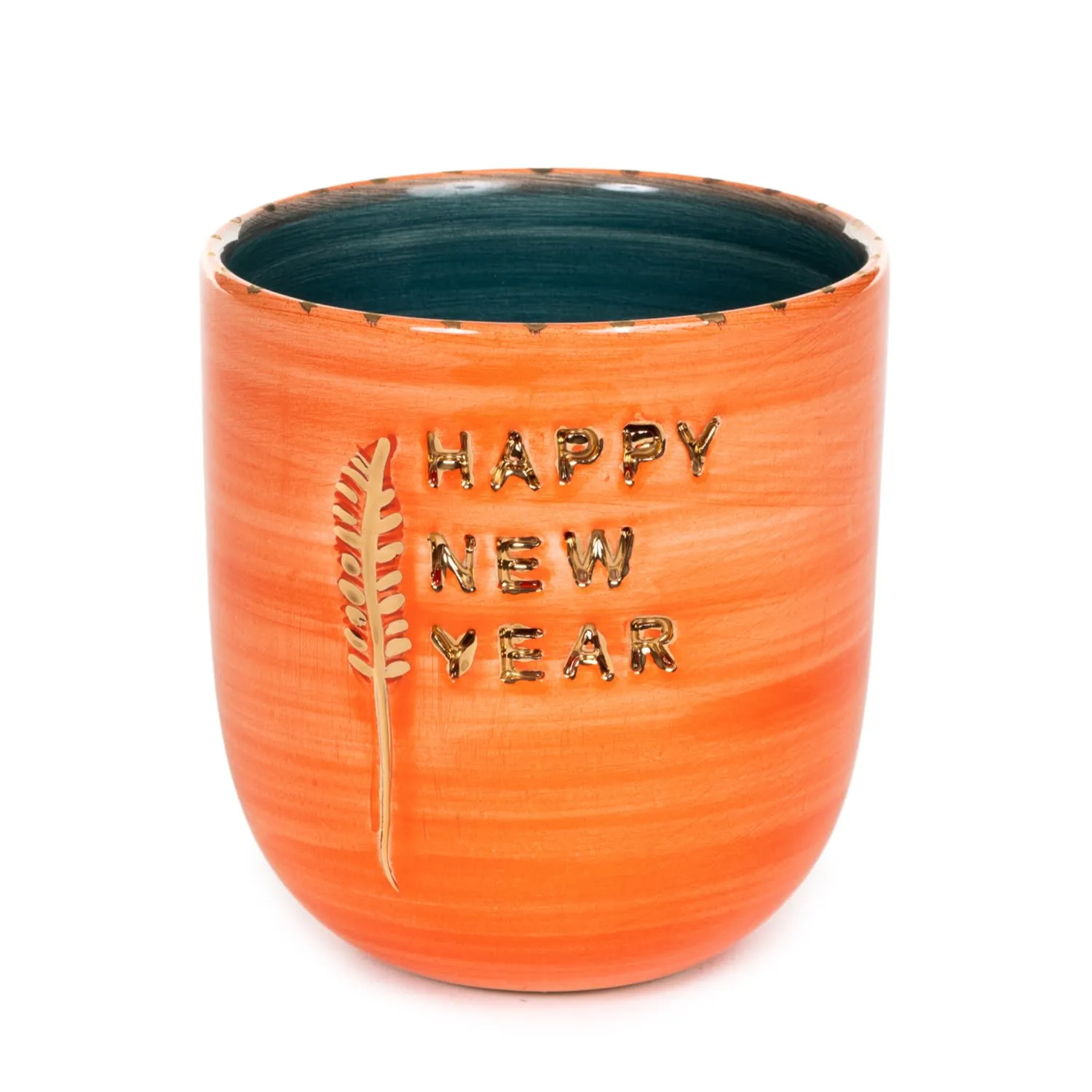 Happy New Year Mood Mug - Orange, Ceramic