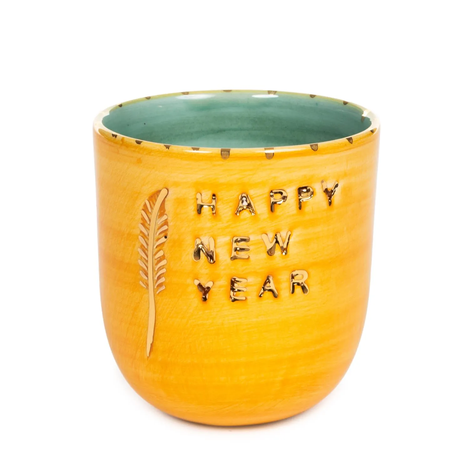 Happy New Year Mood Mug - Yellow, Ceramic