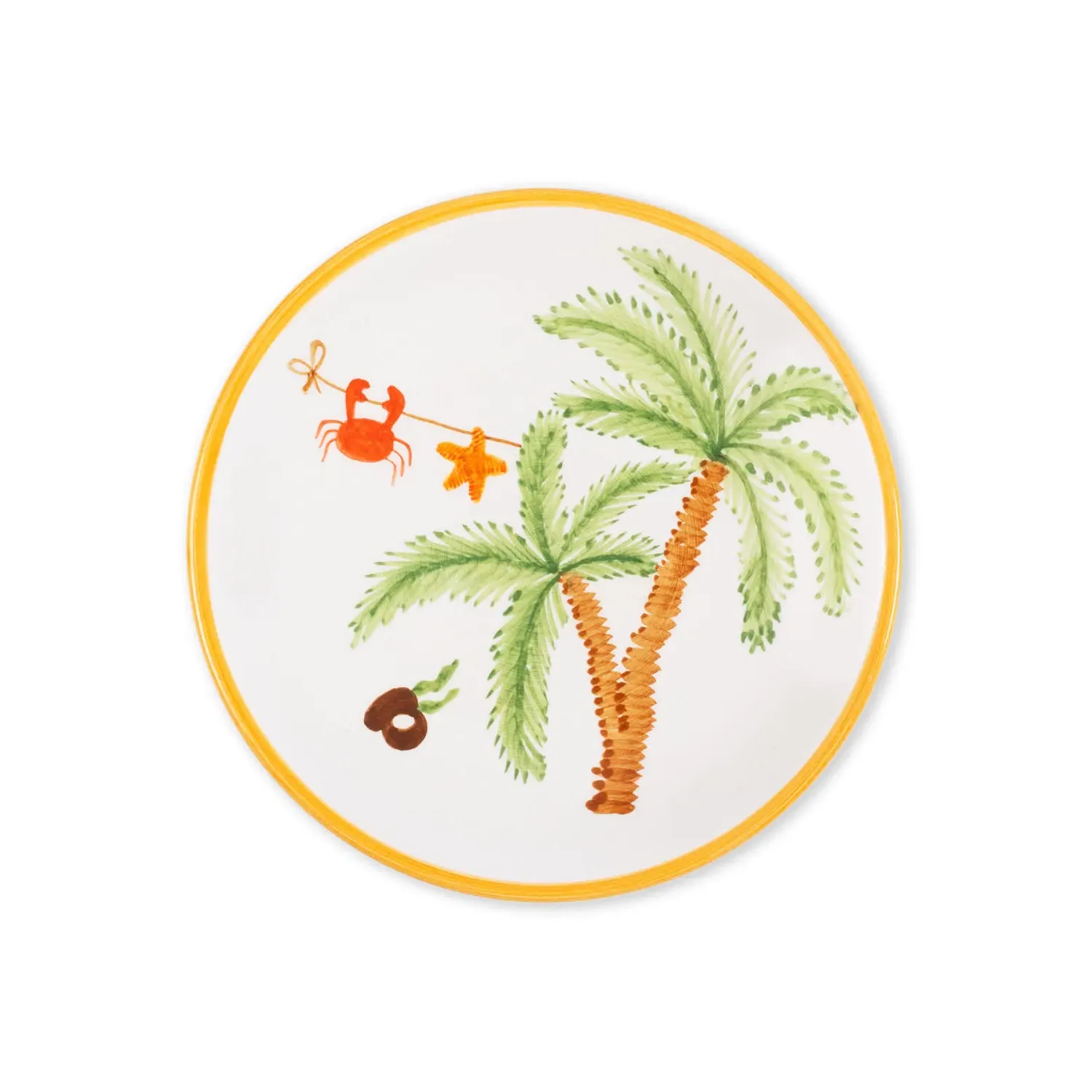 Palm Beach Dessert Plate - Orange, Ceramic