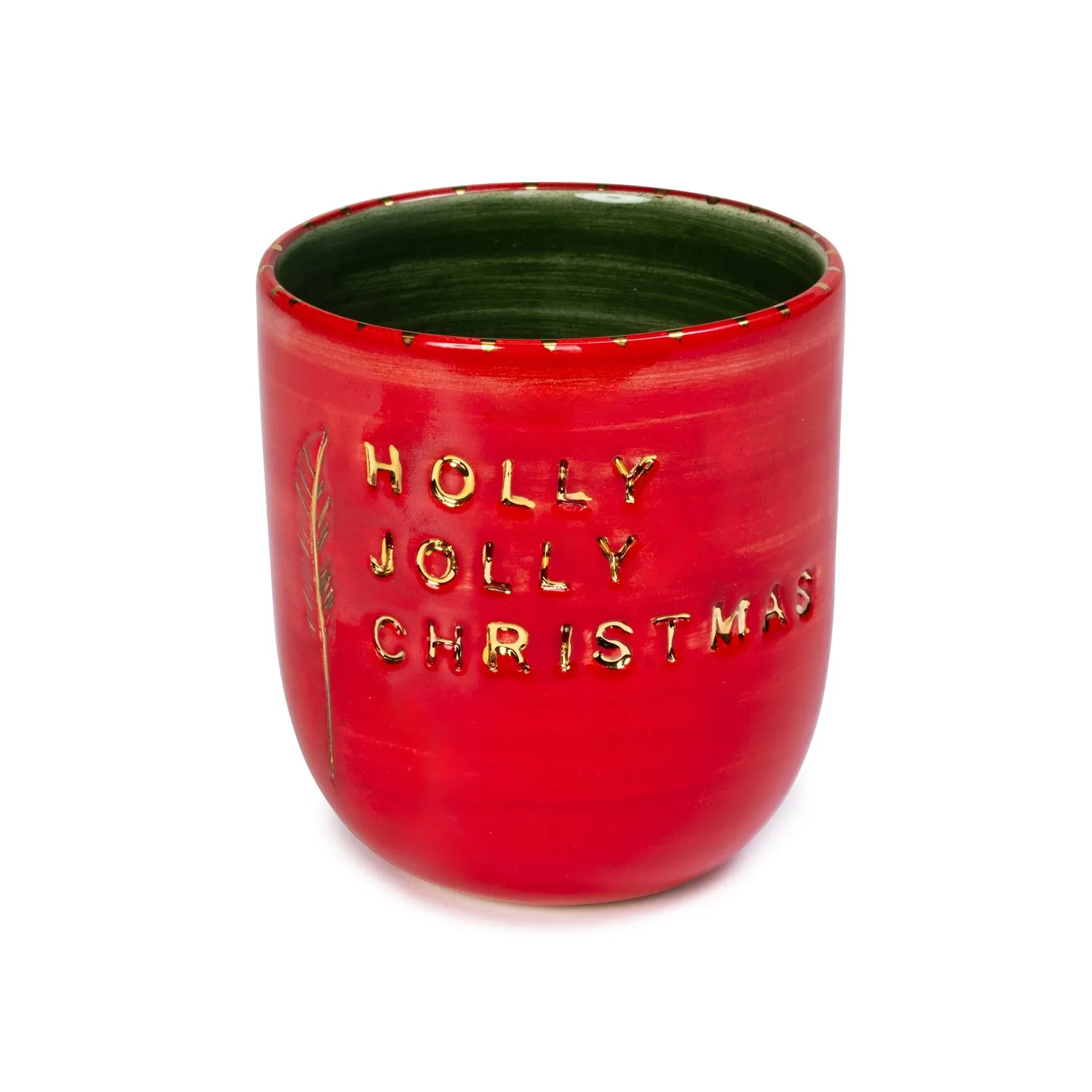 Xmas Holly Christmas Ceramic Mood Mug - Red image