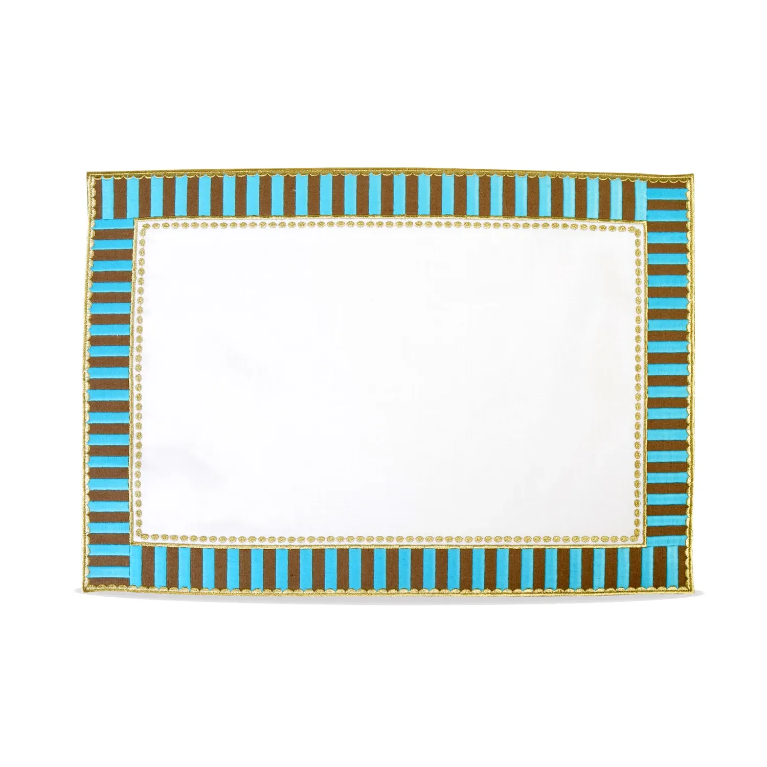 Blue Checkered Placemat Set of Two - Blue, Linen