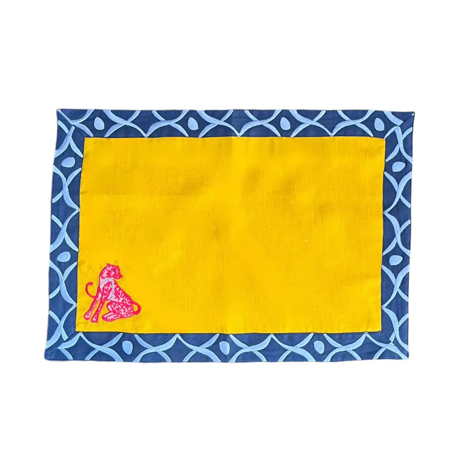 Pink Panther Extra Large Placemat Set - Yellow, Linen