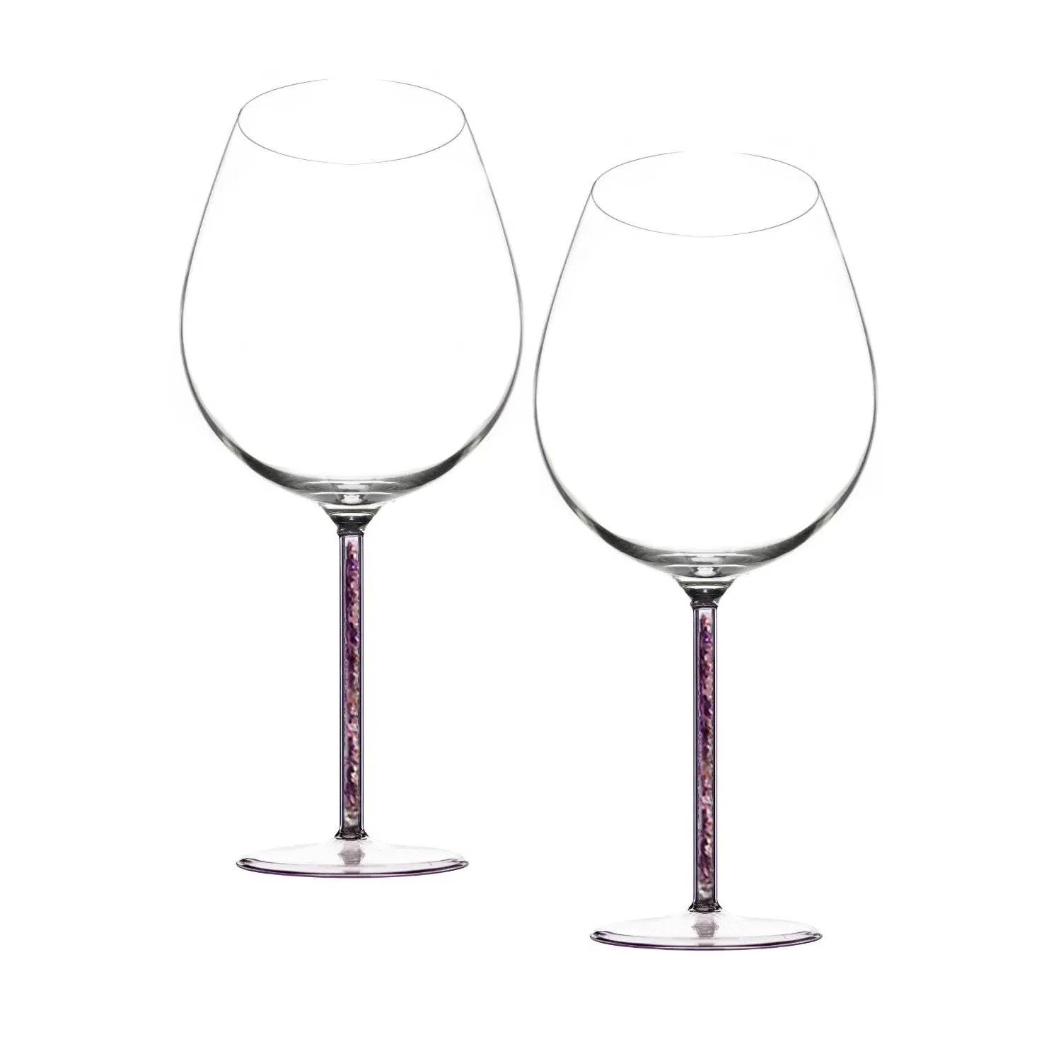 Amethyst Crystal-Stemmed Wine Goblet - Purple