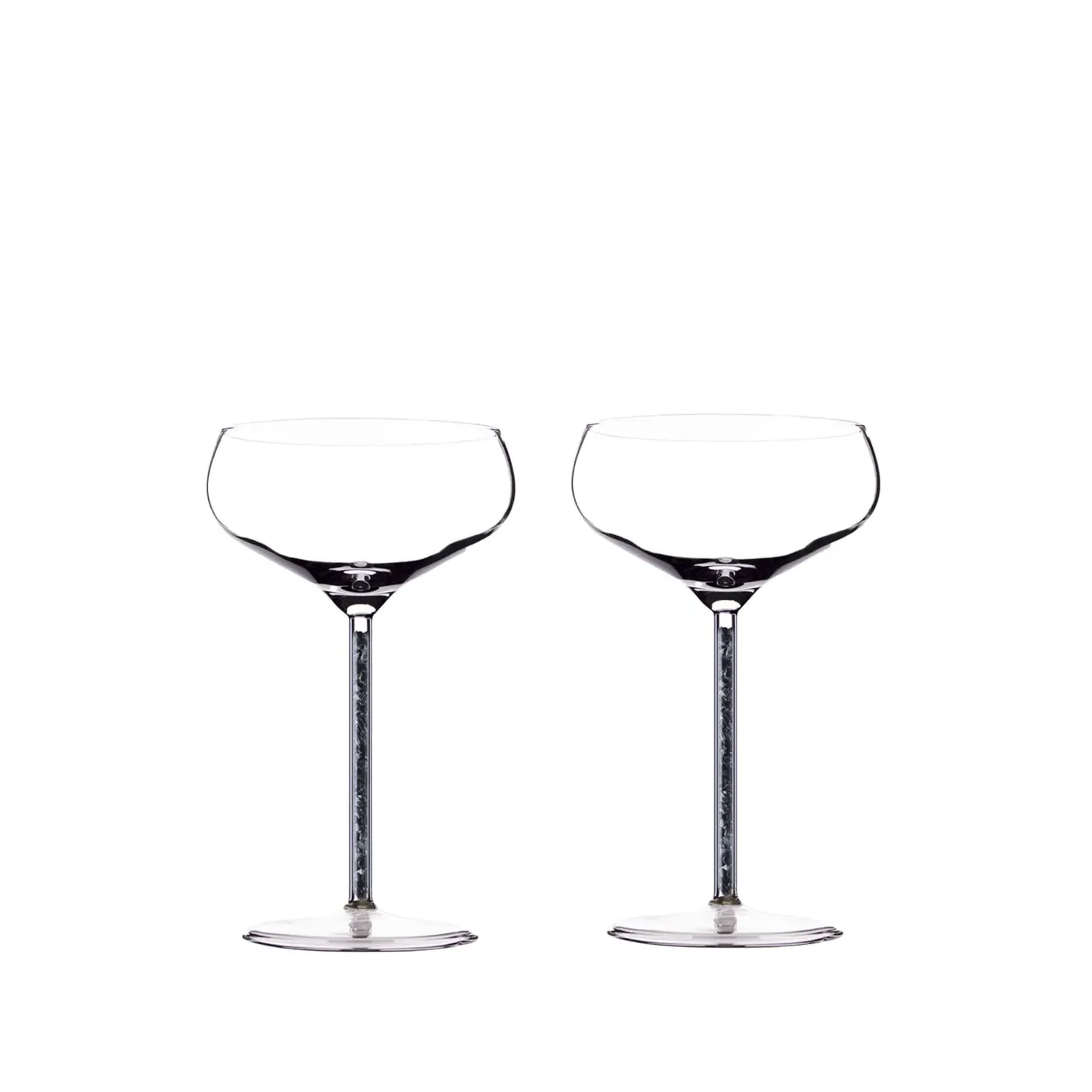 Champagne Coupe Set with Alabaster - Black, Glass image