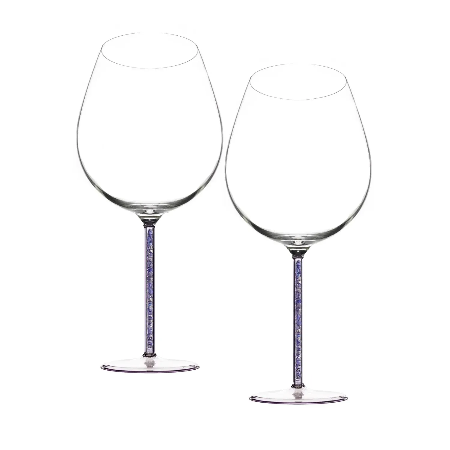Lapis Lazuli Crystal-Stemmed Wine Goblet - Blue, Borosilicate Glass