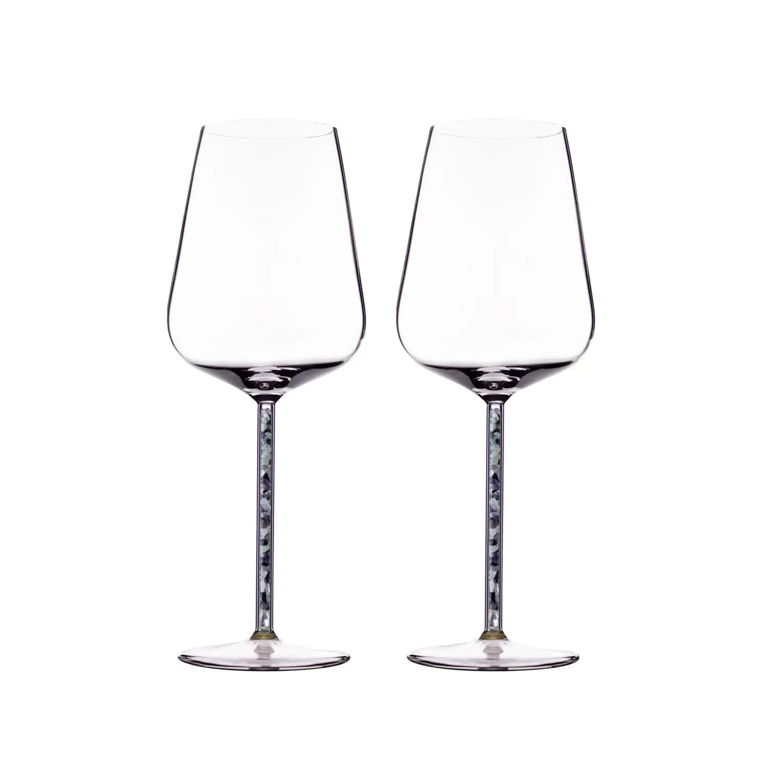 Prism Crystal-Stemmed Wine Glasses - Red, Borosilicate Glass