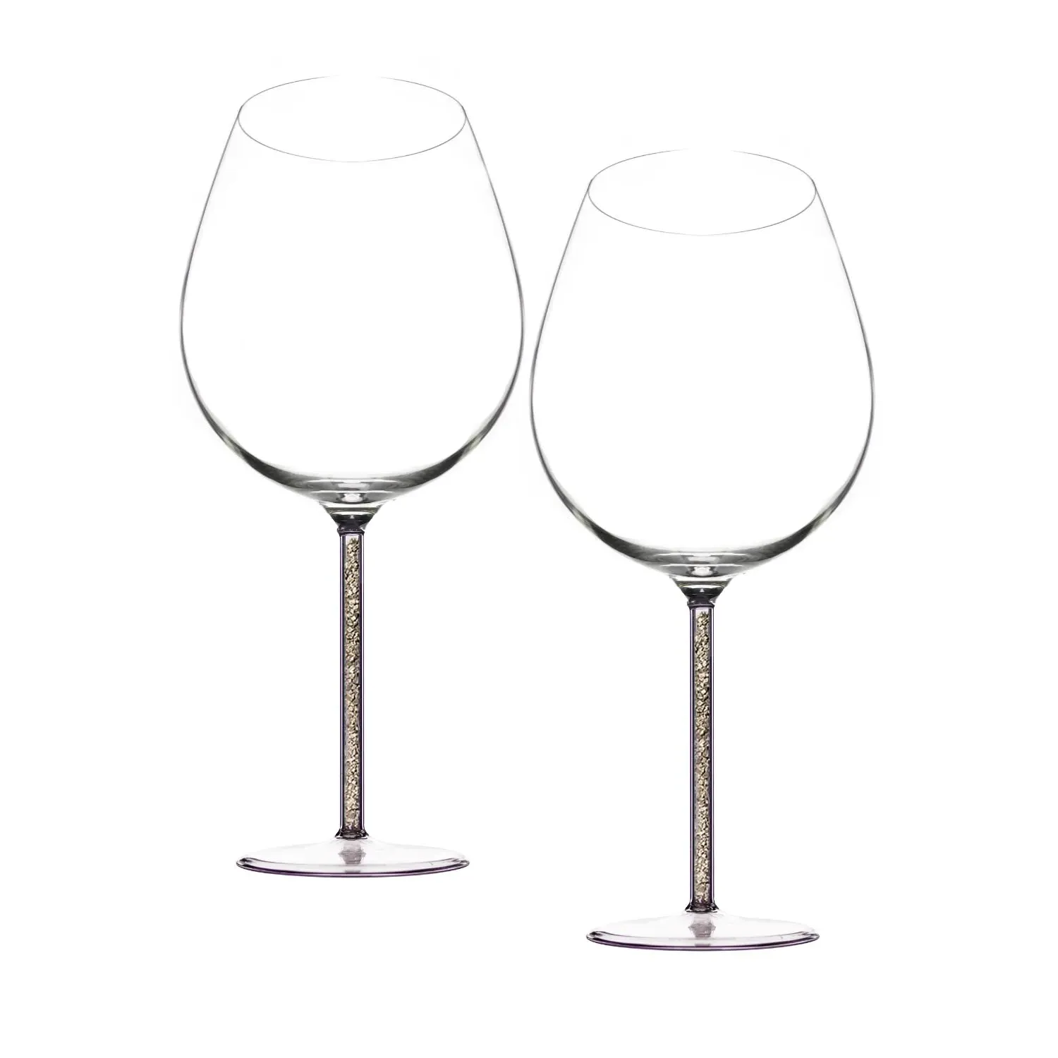 Pyrite Crystal-Stemmed Wine Goblet - Gold, Borosilicate Glass