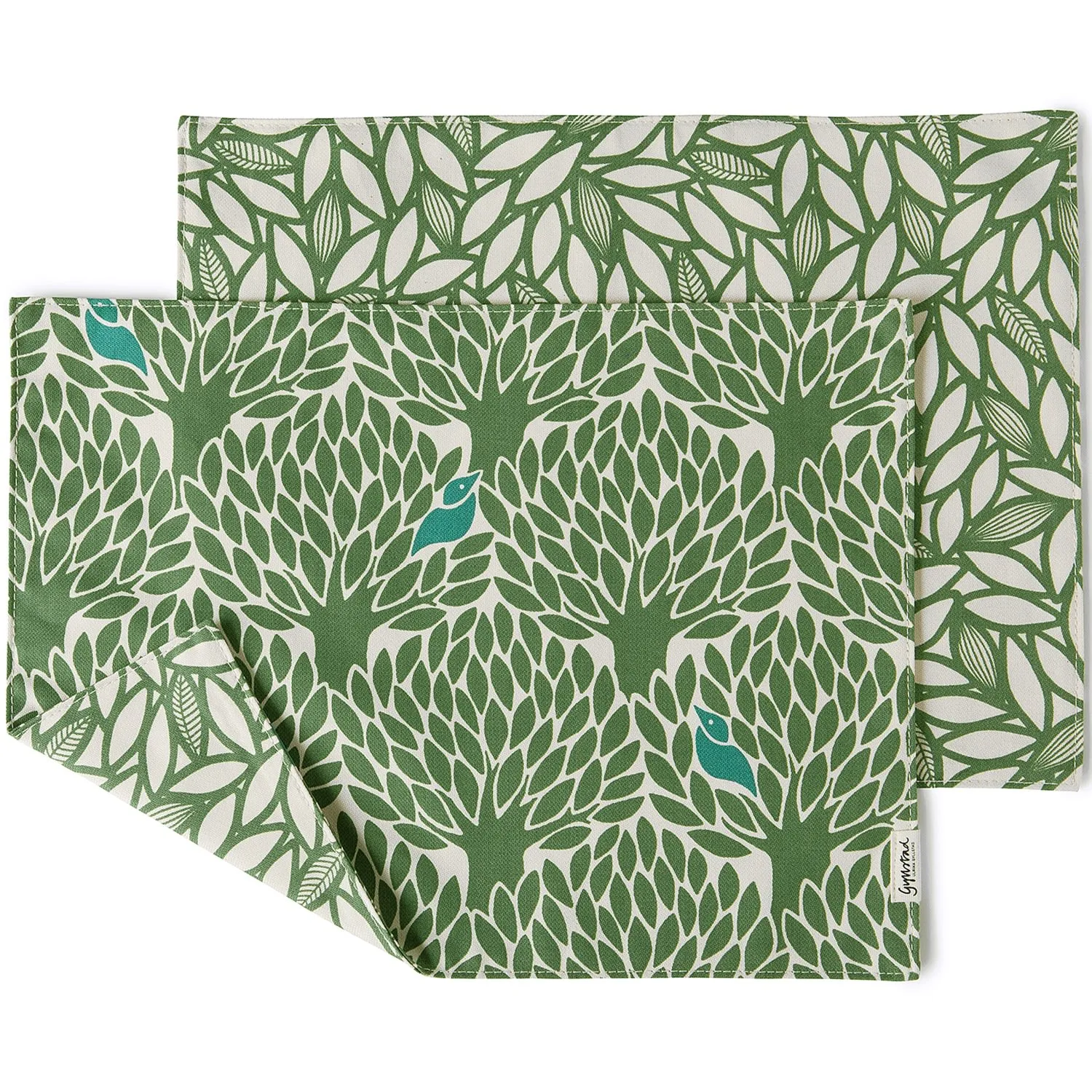 Gomstalle & Bladverk Placemats Set of 2 - Green, Cotton