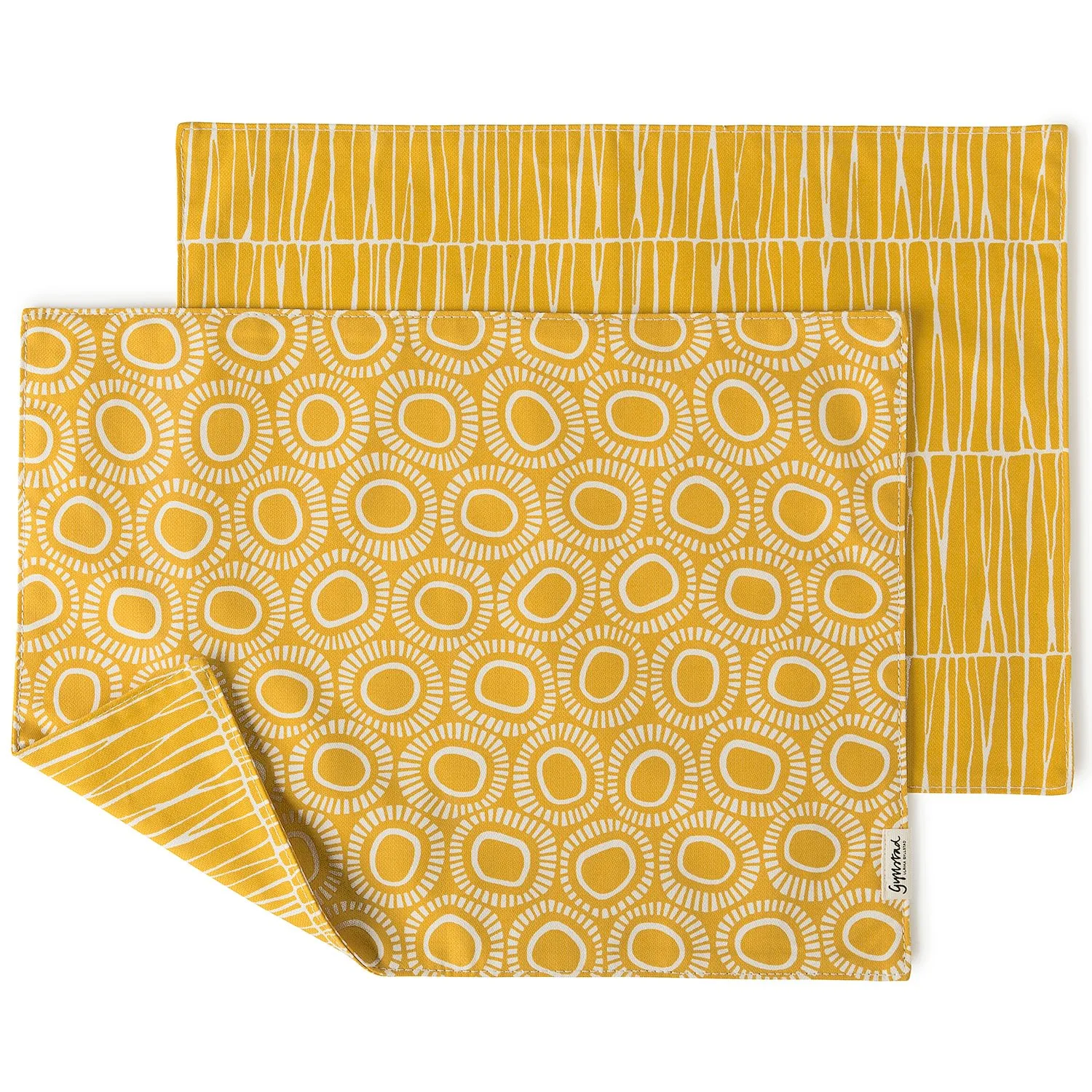 Solar & Barr Double-Sided Placemats Set - Yellow, Cotton