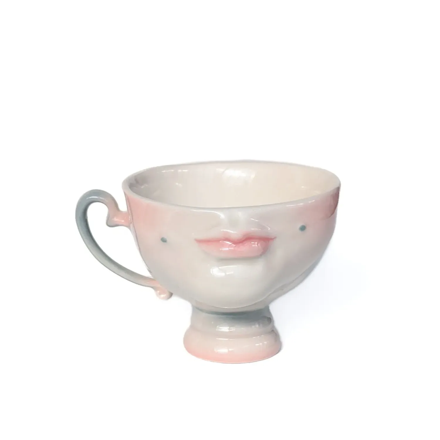 The Kissing Cup Theatre Porcelain Art Cup - Blue, Porcelain