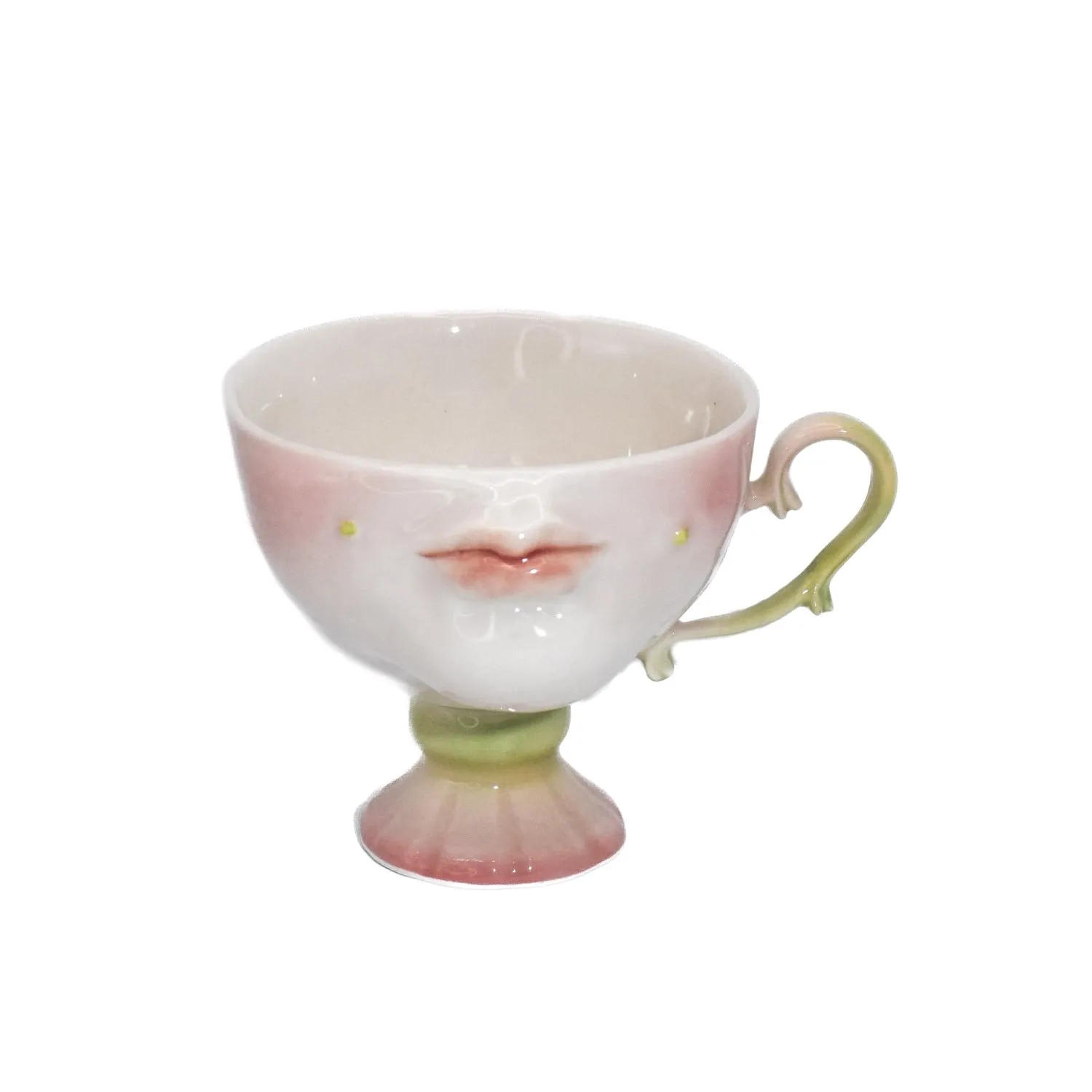 The Kissing Cup Theatre Porcelain Art Cup - Green, Porcelain