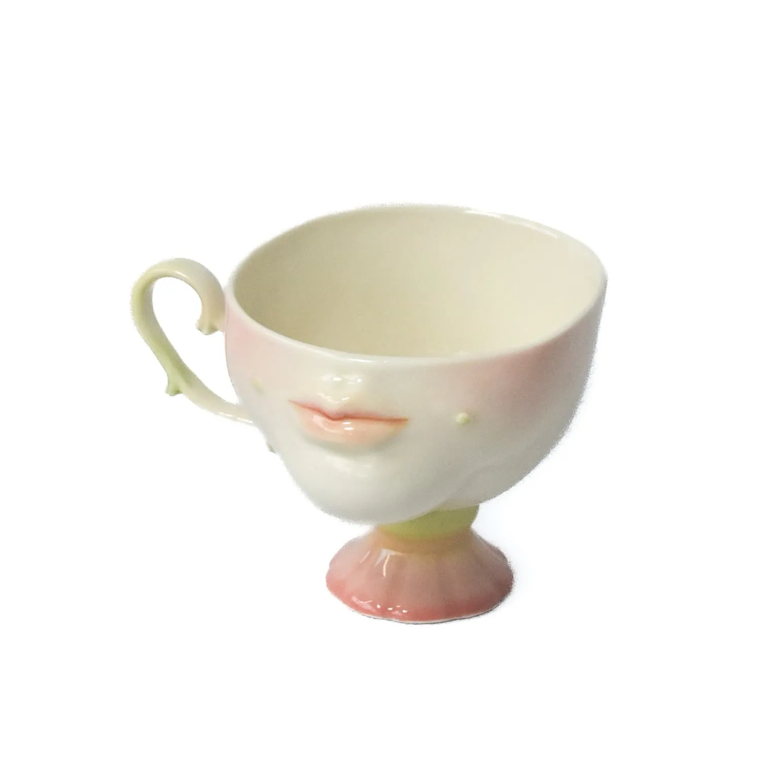 The Kissing Cup Theatre Porcelain Art Cup Spring Dance - Green, Porcelain