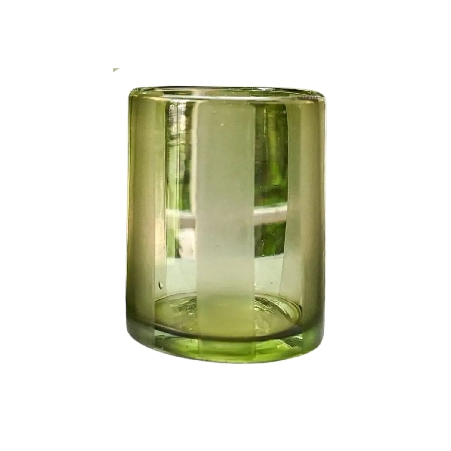 Cabana Stripe Rocks Glass - Citron, Recycled Glass image