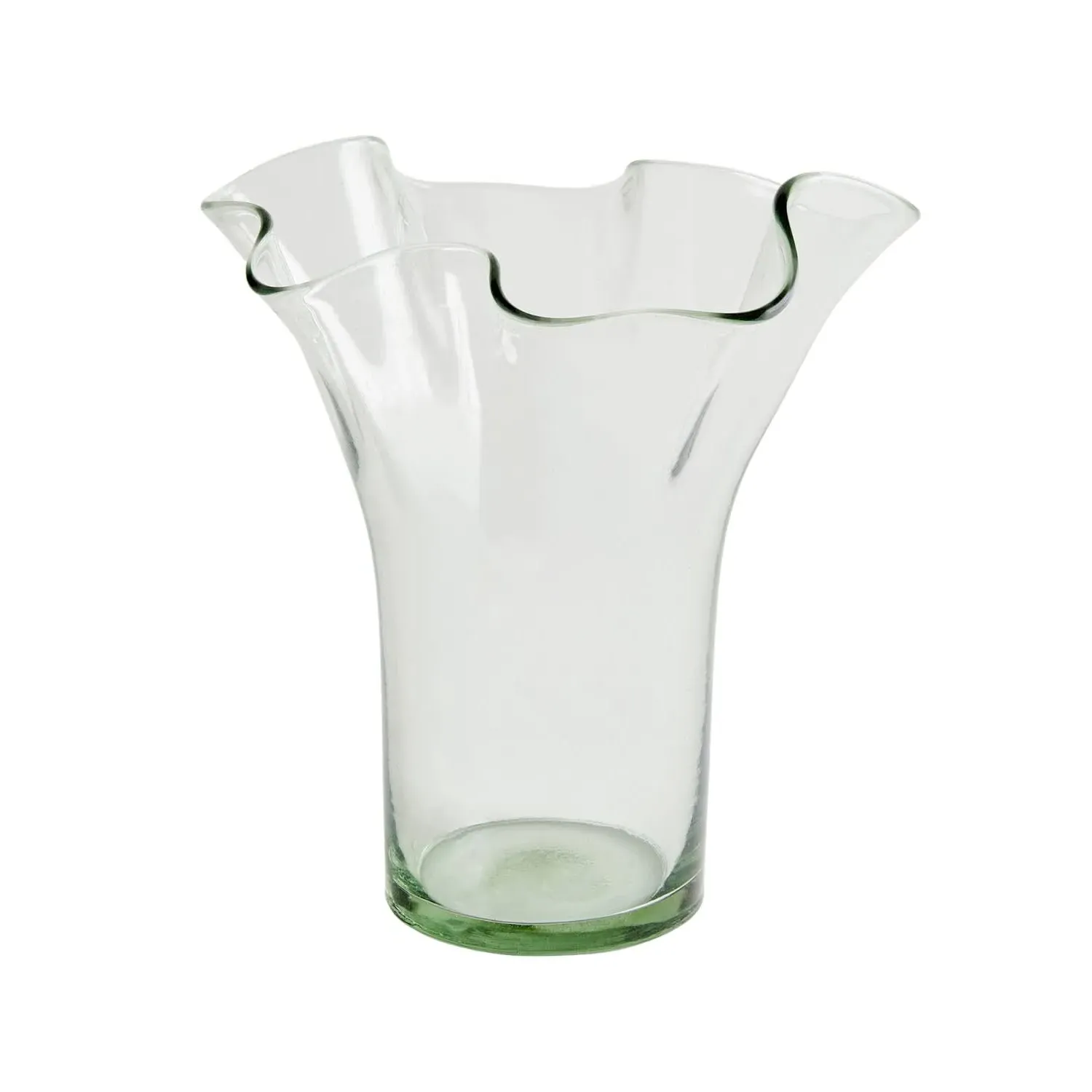 Lettuce Leaf Vase - Clear, Recycled Glass