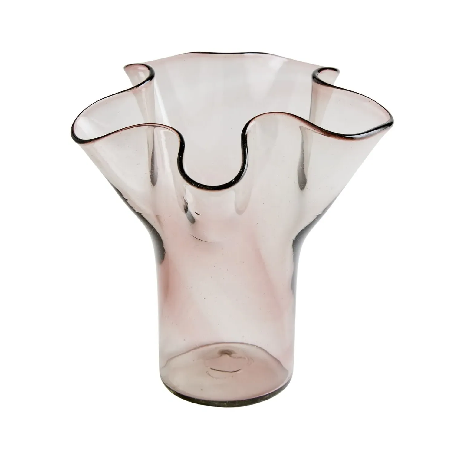 Lettuce Leaf Vase - Smokey Amethyst, Recycled Glass