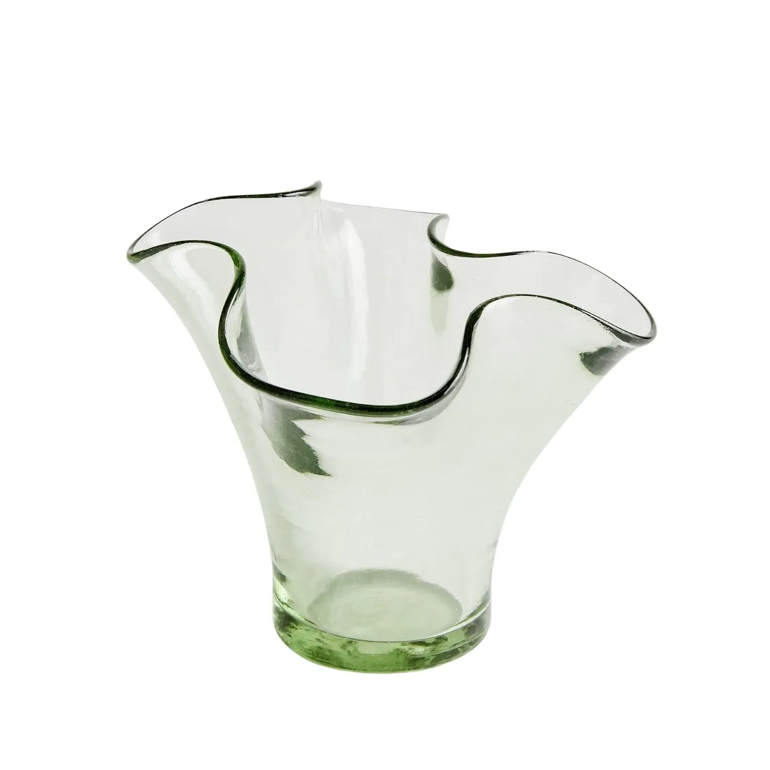 Petite Lettuce Leaf Vase - Clear, Recycled Glass