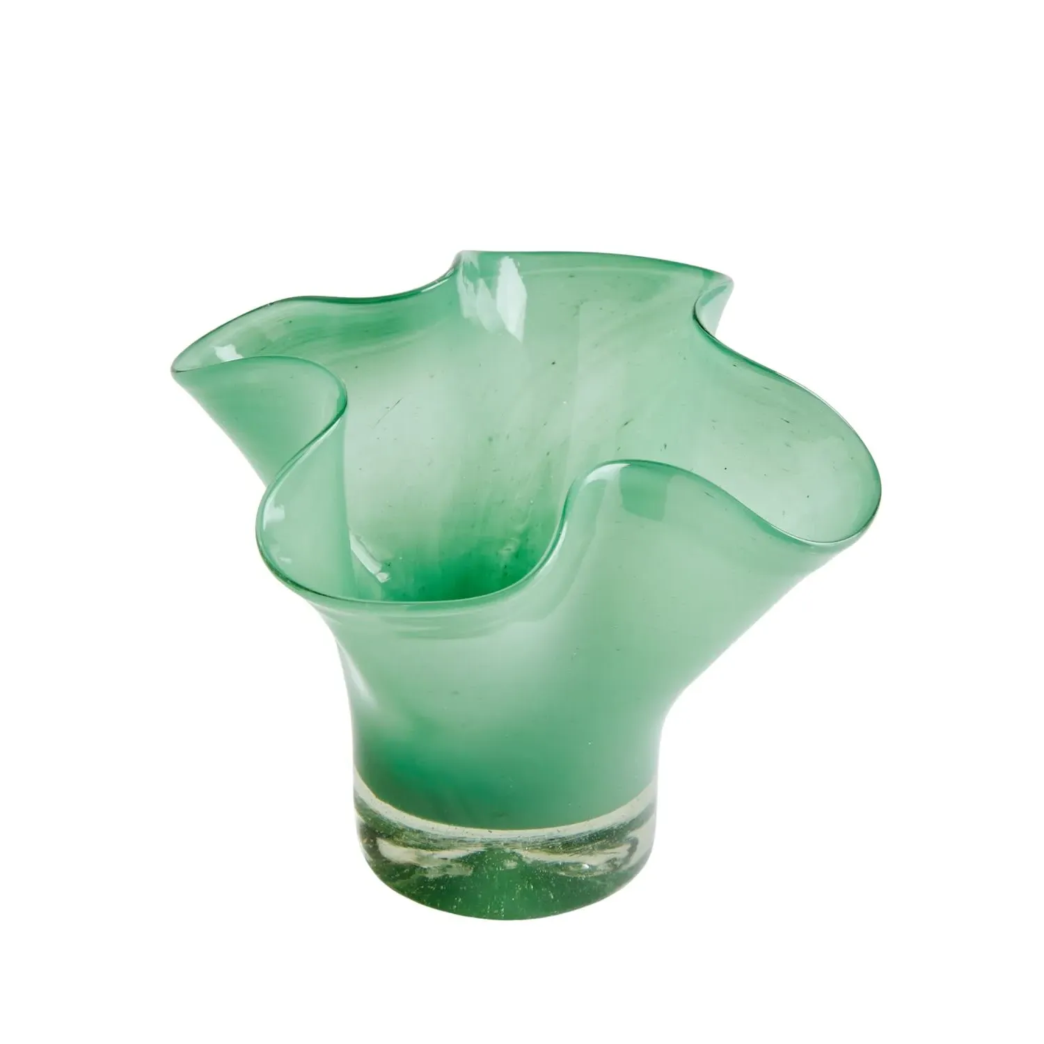 Petite Lettuce Leaf Vase - Green, Recycled Glass