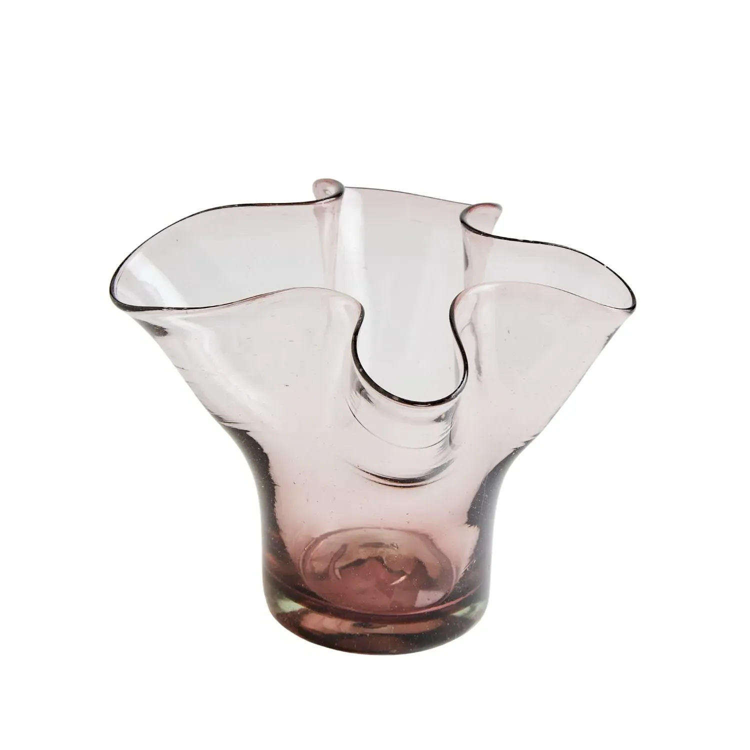 Petite Lettuce Leaf Vase - Smokey Amethyst, Recycled Glass