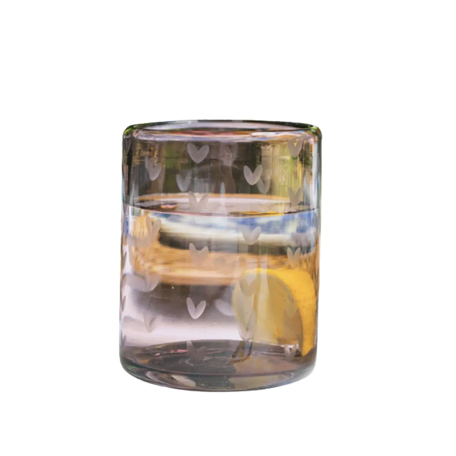 Pink Corazon Rocks Glass - Amethyst, Recycled Glass