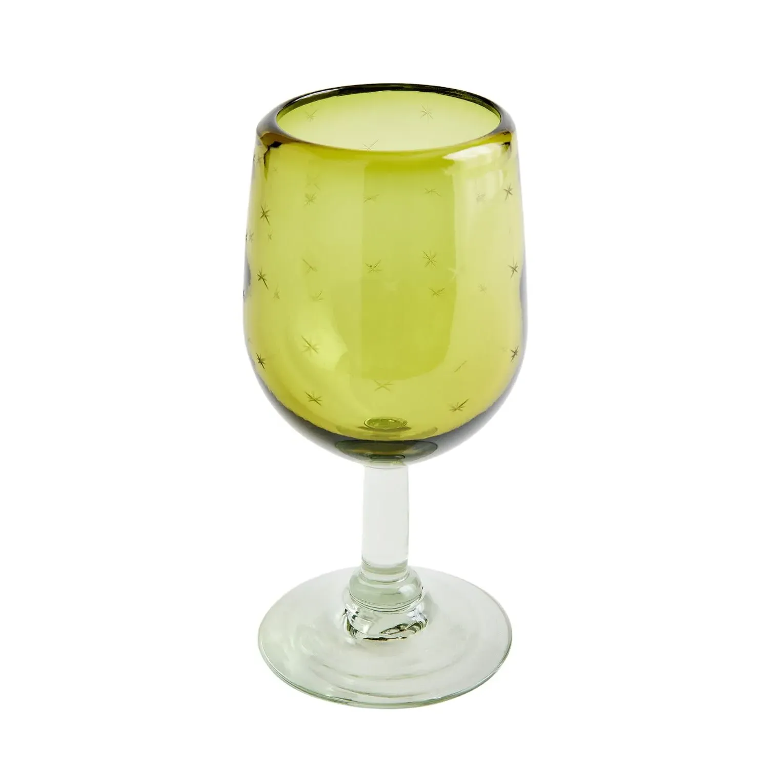 Starry Night Goblet - Citron, Recycled Glass image